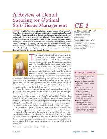 A Review of Dental Suturing for Optimal Soft-Tissue Management
