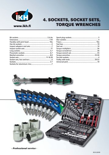 4. SOCKETS, SOCKET SETS, TORQUE WRENCHES
