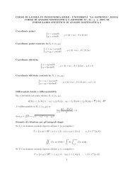 Formulario - Sezione di Matematica - Sapienza