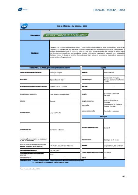 Plano de Trabalho - Conselho Curador - EBC