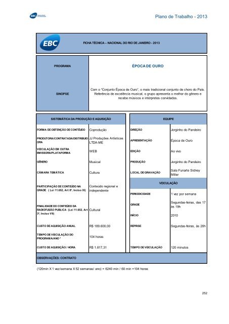 Plano de Trabalho - Conselho Curador - EBC