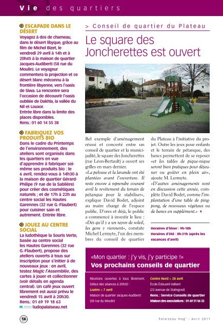 Palaiseau mag' nÂ°154 - Avril 2011 - Ville de Palaiseau