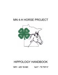 MN 4-H HORSE PROJECT - University of Minnesota Extension ...