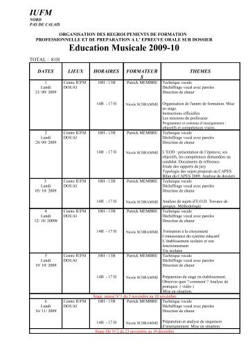 Education Musicale 2009-10 - IUFM