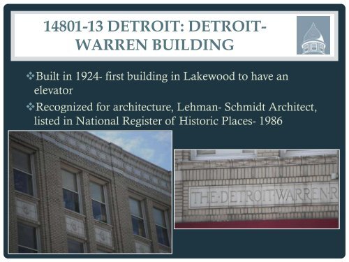 preservation in lakewood - City of Lakewood, Ohio