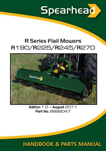 Spearhead Flail Mowers Handbook & Parts Manual