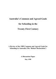 Australia's Common and Agreed Goals for Schooling in the Twenty