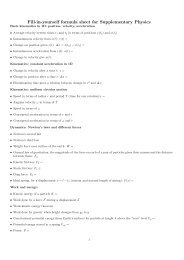 Fill-in-yourself formula sheet for Supplementary Physics - dirac