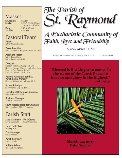 parish bulletin board - St. Raymond - East Rockaway NY