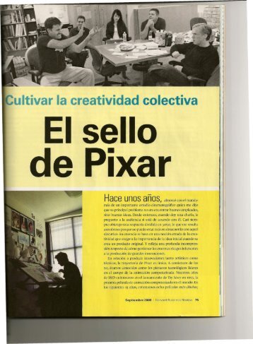 Cultivar la creatividad colectiva: el sello de Pixar - Bligoo.com