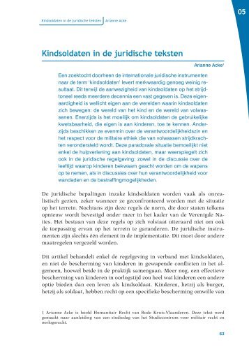 Kindsoldaten in de juridische teksten - Internationaal humanitair recht