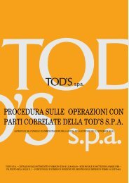 procedura sulle operazioni con parti correlate della tod's spa