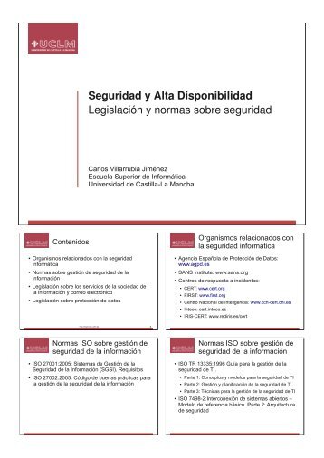 Seguridad y Alta Disponibilidad - Universidad de Castilla-La Mancha