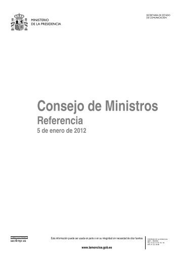 Consejo de Ministros - La Moncloa