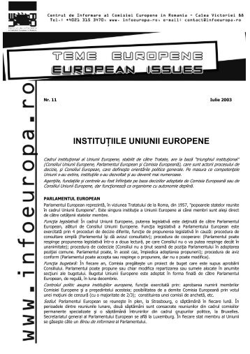 institutiile uniunii europene