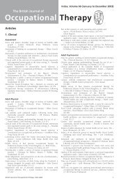 Download BJOT index 2003 - College of Occupational Therapists