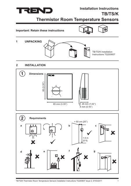 Installation/mounting instruction - Trend