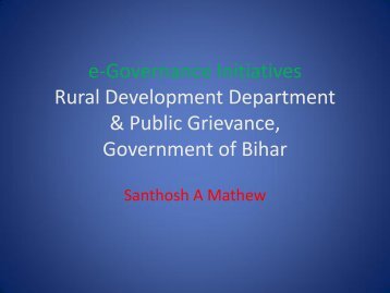 e-Governance Initiatives Rural Development ... - eGovReach