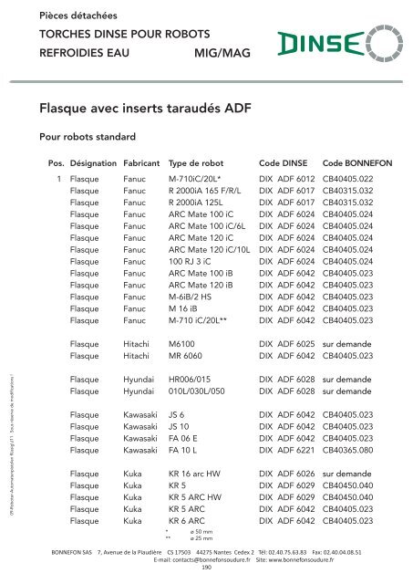 Catalogue pÃ©rirobotique - Bonnefon Soudure