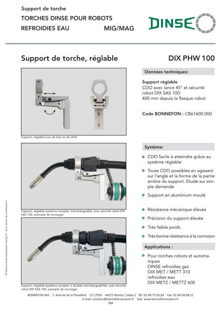 Catalogue pÃ©rirobotique - Bonnefon Soudure