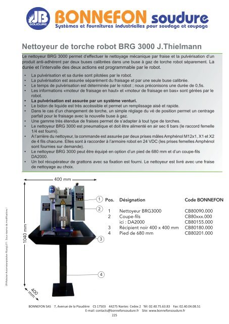 Catalogue pÃ©rirobotique - Bonnefon Soudure