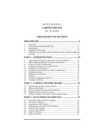Labour Code 2012 - Government of Montserrat