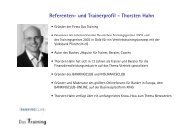 Referenten- und Trainerprofil - Thorsten Hahn - Das Training