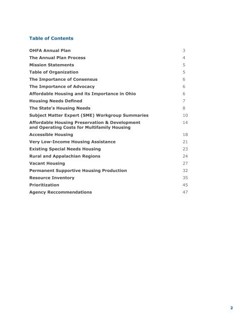 OHFA Annual Plan - Ohio Housing Finance Agency