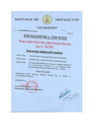 Xeerka Hy'adda Sirdoonka Qaranka - Somaliland Law