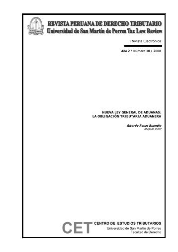 La obligaciÃ³n tributaria aduanera - Facultad de Derecho ...