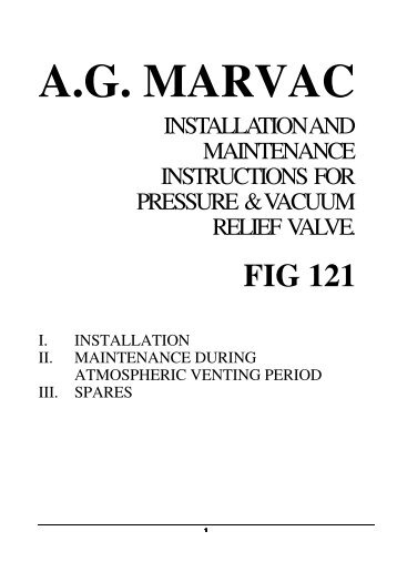 Marvac Fig. 121 (PV Valve) - Safety Systems UK Ltd
