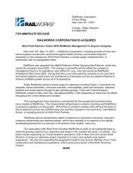 RailWorks Is Acquired by Wind Point Partners and Management Team