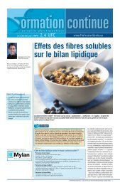 Effets des fibres solubles sur le bilan lipidique