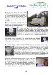 Mobile CCTV Unit Update - Huntingdonshire District Council