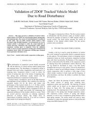 Validation of 2DOF Tracked Vehicle Model Due to Road Disturbance