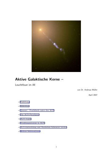 Aktive Galaktische Kerne Andreas MÃ¼ller - Wissenschaft Online