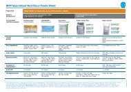 WFP Specialized Nutritious Foods Sheet