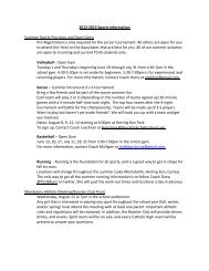 2012-2013 Sports Information Summer Sports Play days and Open ...