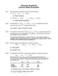 Chemical Equilibria Lecture Notes Examples