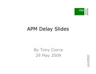 Delay analysis - Association for Project Management