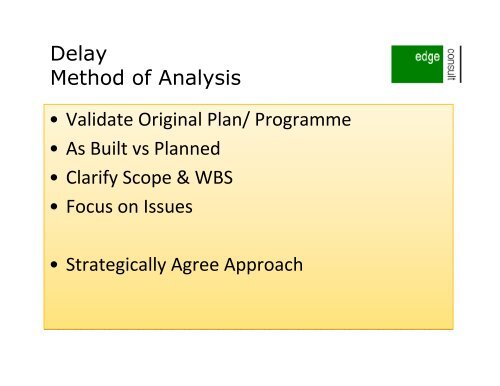 Delay analysis - Association for Project Management