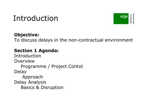 Delay analysis - Association for Project Management