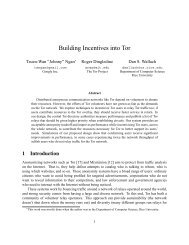 Building Incentives into Tor - The Free Haven Project