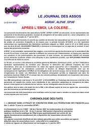 Le journal des assos AGRAF, ALPAF, EPAF