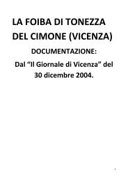 LA FOIBA DI TONEZZA DEL CIMONE (VICENZA) - Giuliocesaro.it