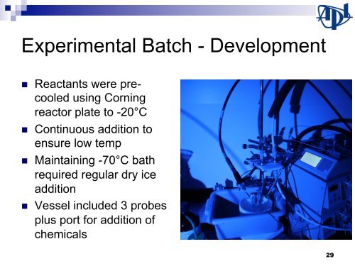 Control of Continuous Flow Chemical Reactors: - CPAC - University ...