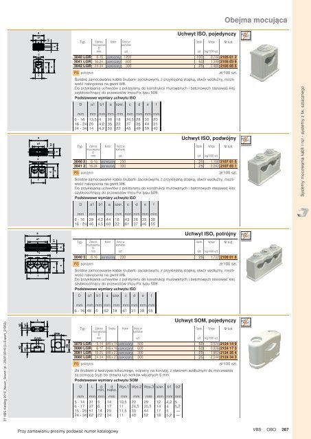 VBS | Systemy mocowania kabli i rur - systemy z ... - OBO Bettermann