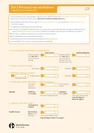 2013 Personal tax worksheet - Inland Revenue Department