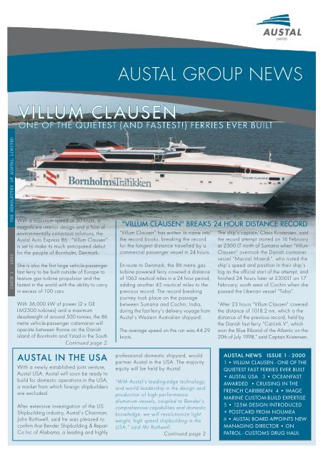 Austal News - Issue 1 2000 - Austal Ships