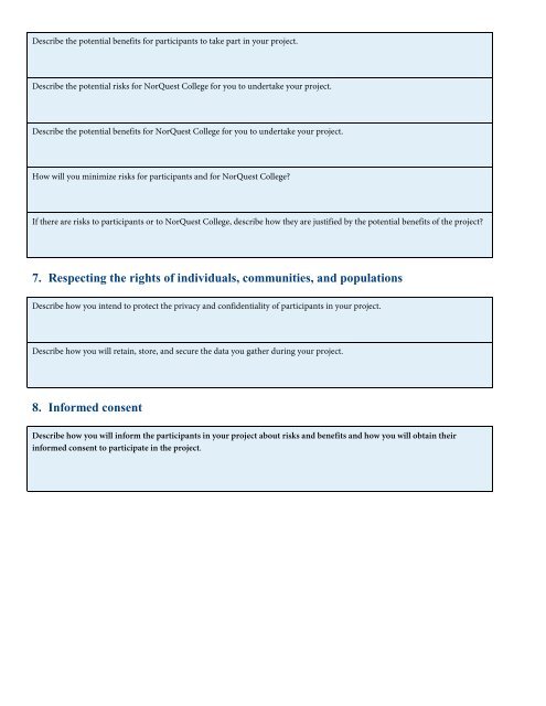 NorQuest College Research Project Outline